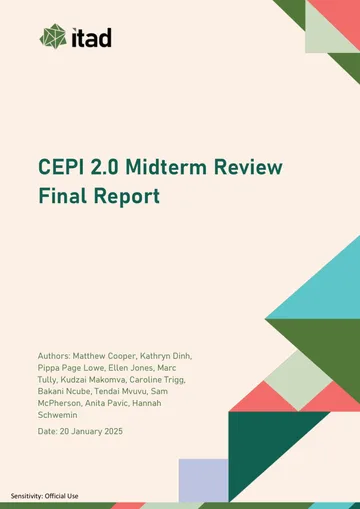 Cover of the CEPI 2.0 Midterm Review final report