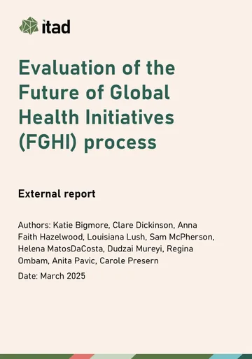 Cover of the FGHI process evaluation report